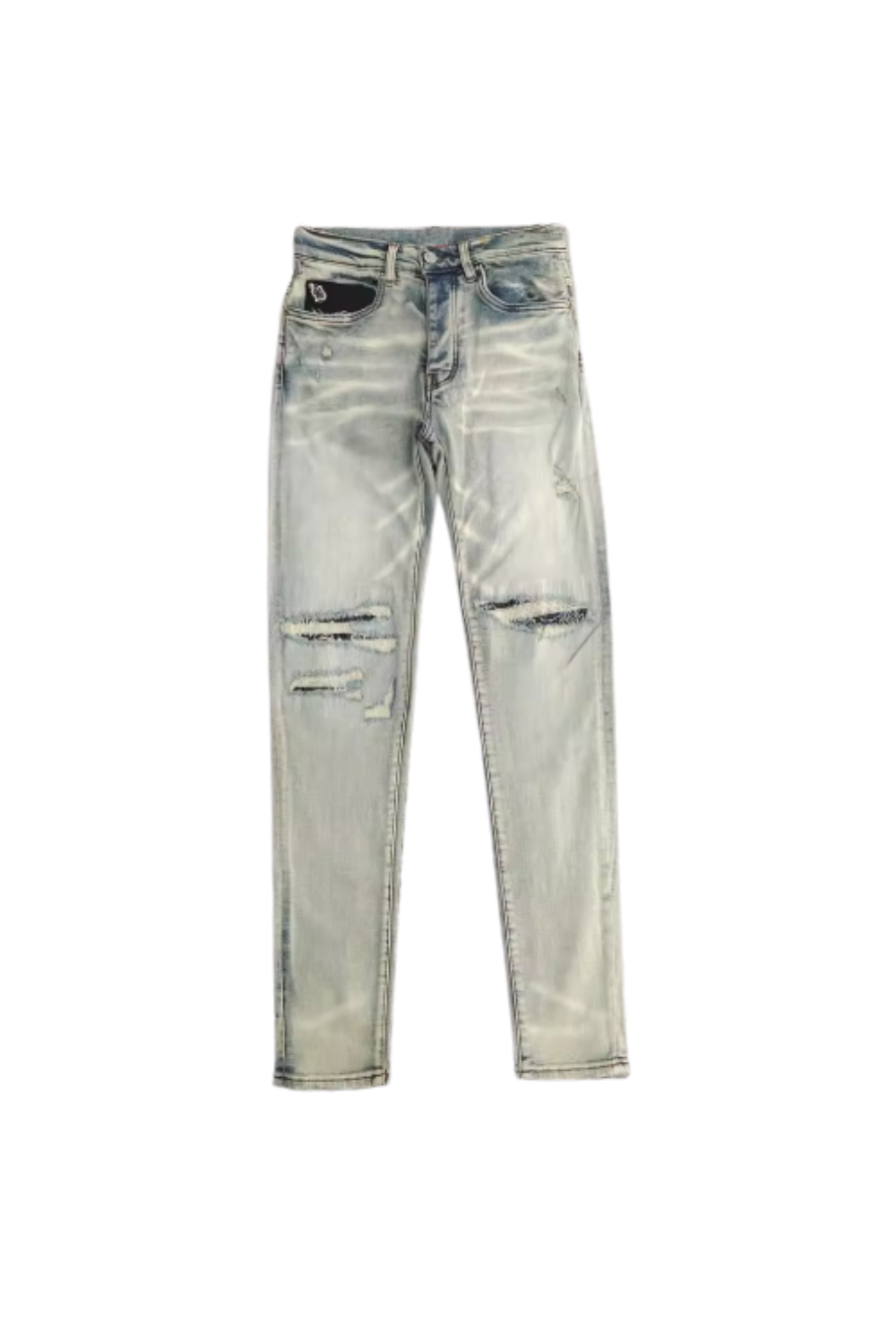 Slim Purple Jeans Light-Distressed