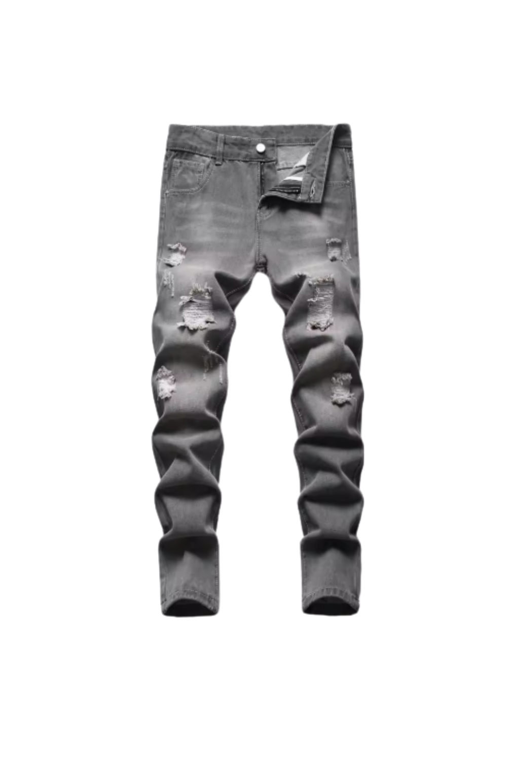 Slim Purple Jeans Ripped Black
