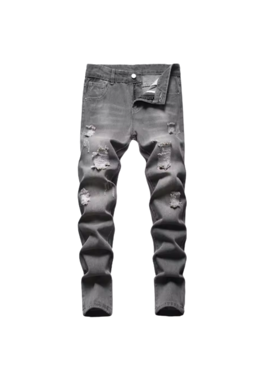 Slim Purple Jeans Ripped Black